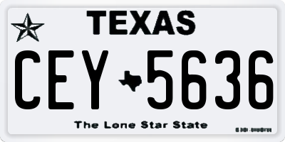 TX license plate CEY5636