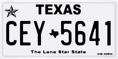 TX license plate CEY5641