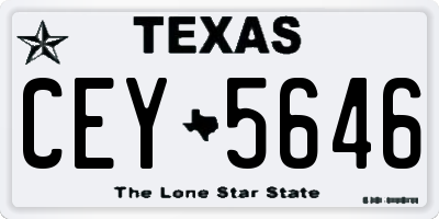 TX license plate CEY5646