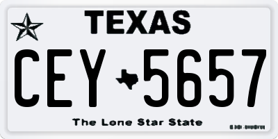TX license plate CEY5657