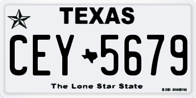 TX license plate CEY5679