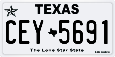 TX license plate CEY5691