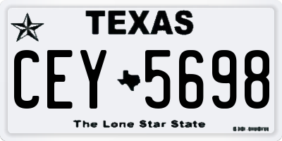 TX license plate CEY5698