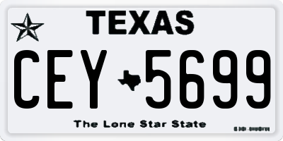 TX license plate CEY5699