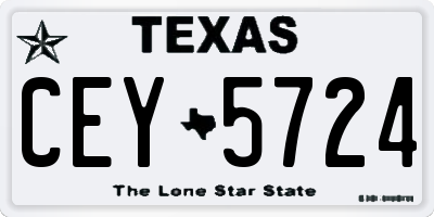 TX license plate CEY5724