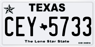 TX license plate CEY5733