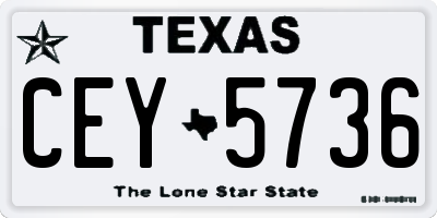 TX license plate CEY5736