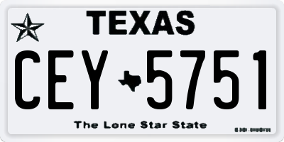 TX license plate CEY5751