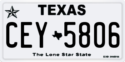 TX license plate CEY5806