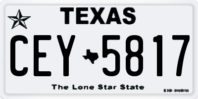 TX license plate CEY5817