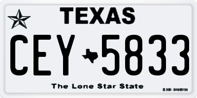 TX license plate CEY5833