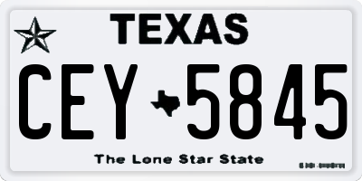 TX license plate CEY5845