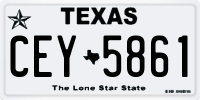 TX license plate CEY5861