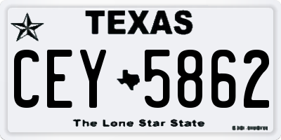 TX license plate CEY5862