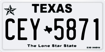 TX license plate CEY5871