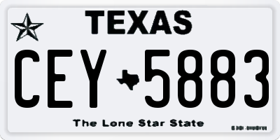 TX license plate CEY5883