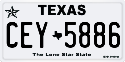 TX license plate CEY5886