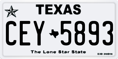 TX license plate CEY5893