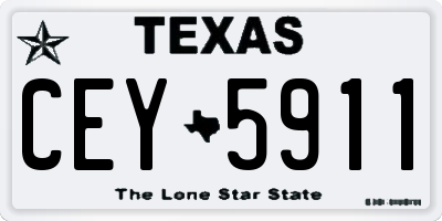 TX license plate CEY5911