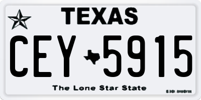 TX license plate CEY5915