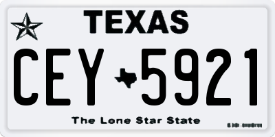 TX license plate CEY5921