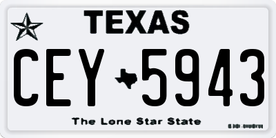 TX license plate CEY5943