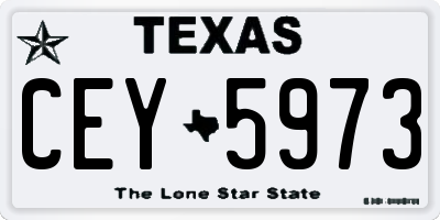 TX license plate CEY5973