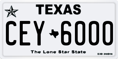 TX license plate CEY6000