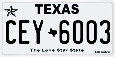 TX license plate CEY6003