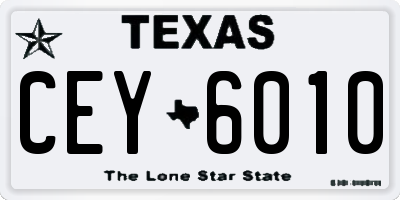 TX license plate CEY6010