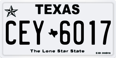 TX license plate CEY6017