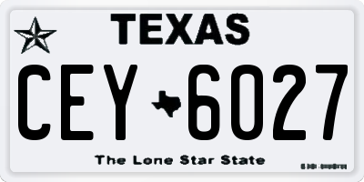 TX license plate CEY6027