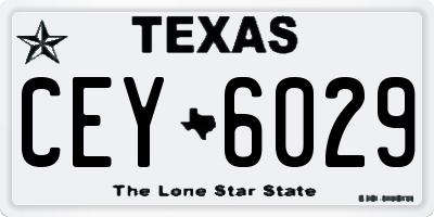 TX license plate CEY6029