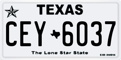 TX license plate CEY6037