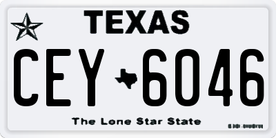 TX license plate CEY6046