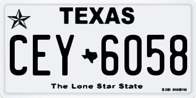 TX license plate CEY6058