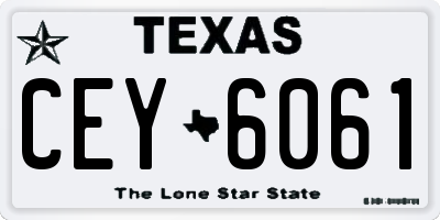 TX license plate CEY6061