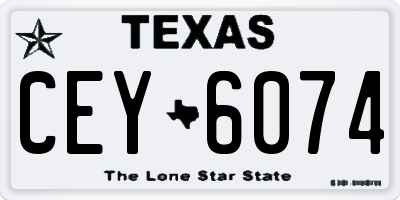 TX license plate CEY6074