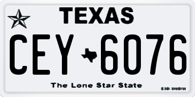 TX license plate CEY6076