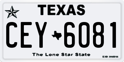 TX license plate CEY6081