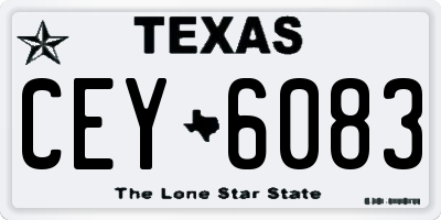 TX license plate CEY6083