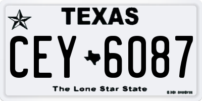 TX license plate CEY6087