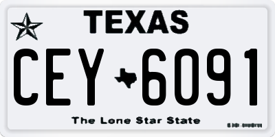 TX license plate CEY6091