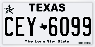 TX license plate CEY6099