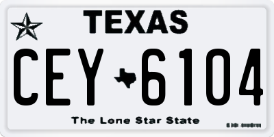 TX license plate CEY6104