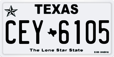 TX license plate CEY6105