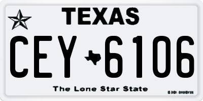 TX license plate CEY6106