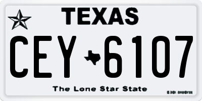 TX license plate CEY6107