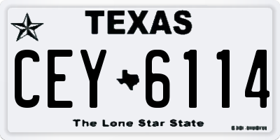 TX license plate CEY6114