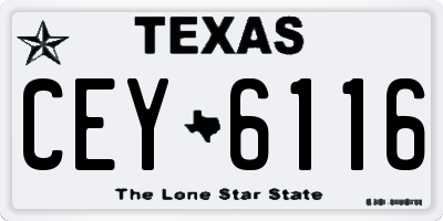 TX license plate CEY6116